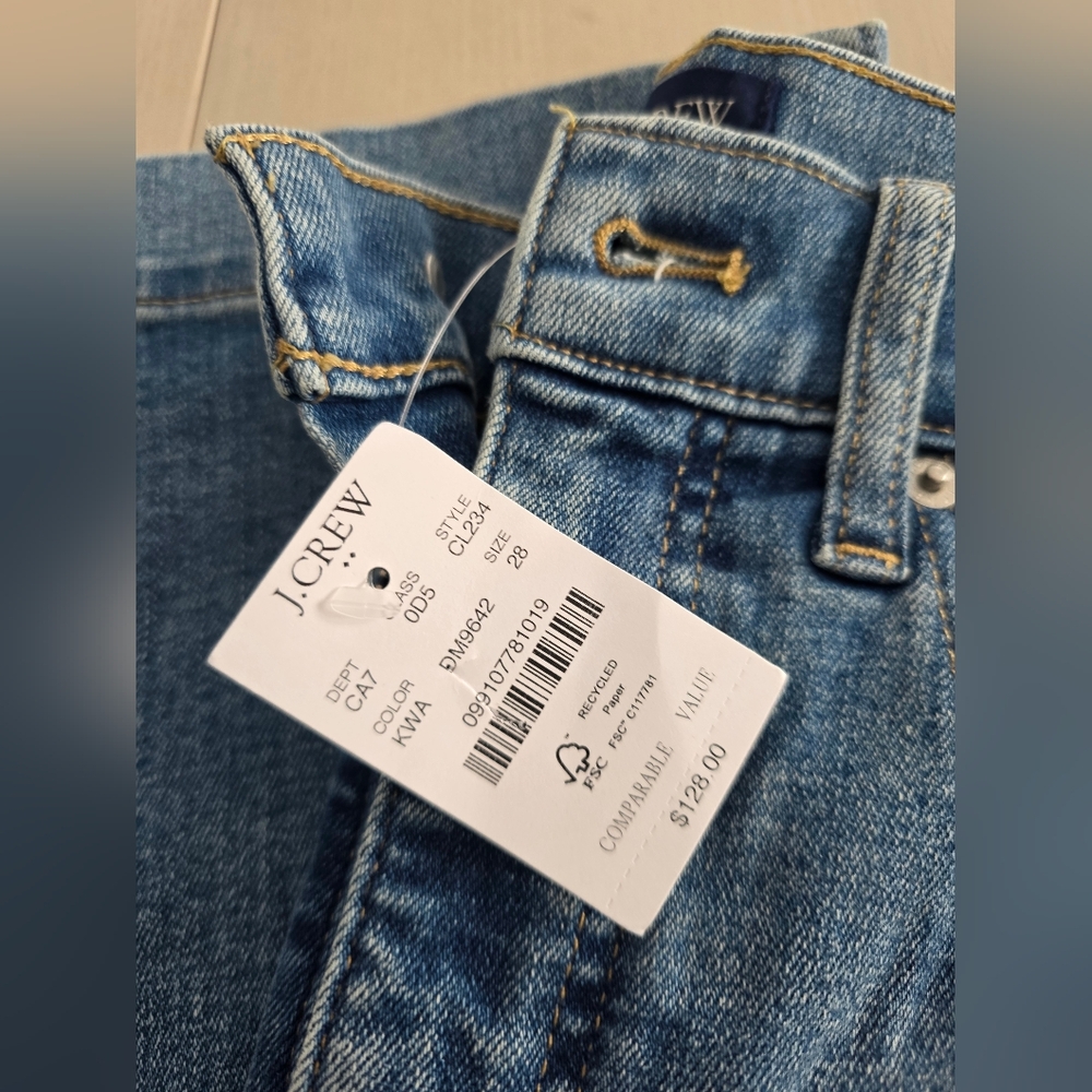 NWT J.Crew Factory Women's Classic wide-leg jean in all-day stretch Sz 28 $128 - Picture 7 of 9